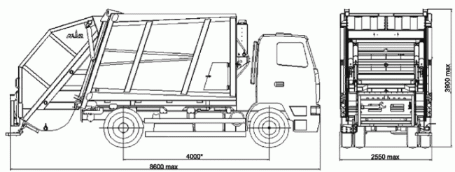 Сміттєвоз МАЗ-5904С2-010, фото схемы 1 – Автек